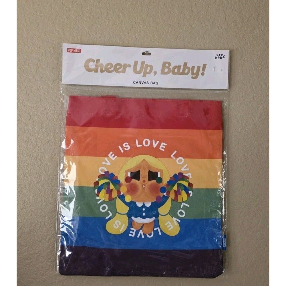 Pop mart Crybaby Cheer Up Baby Series Canvas Bag / Rainbow Crybaby Bag US Seller
